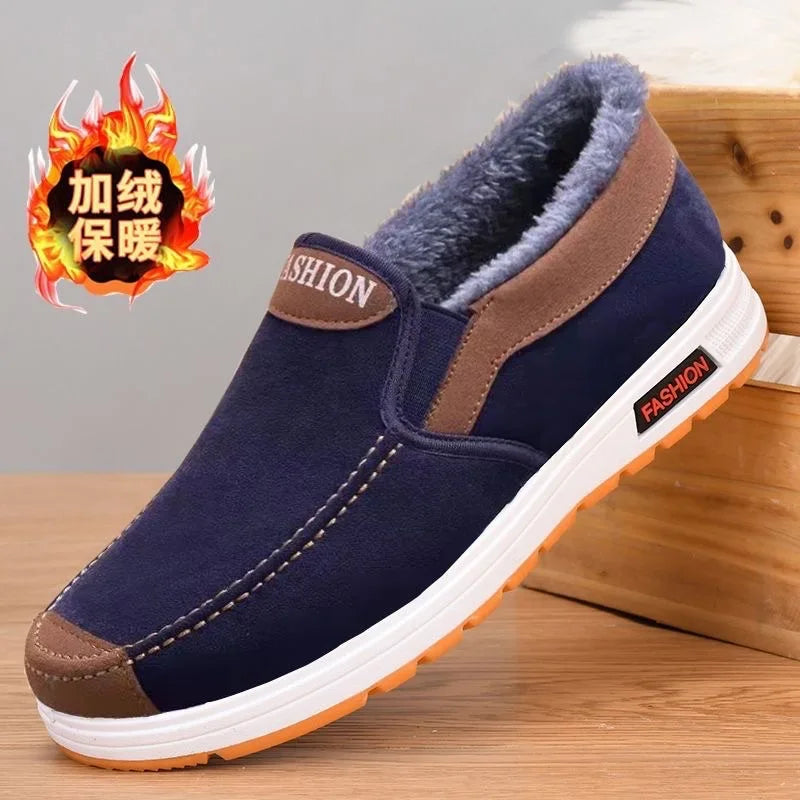 Casual Sneakers 2025 Autumn New Arrival Men's Winter Warm Cotton Shoes Fashion Plush Comfortable Slip on Men Sports Casual Shoes